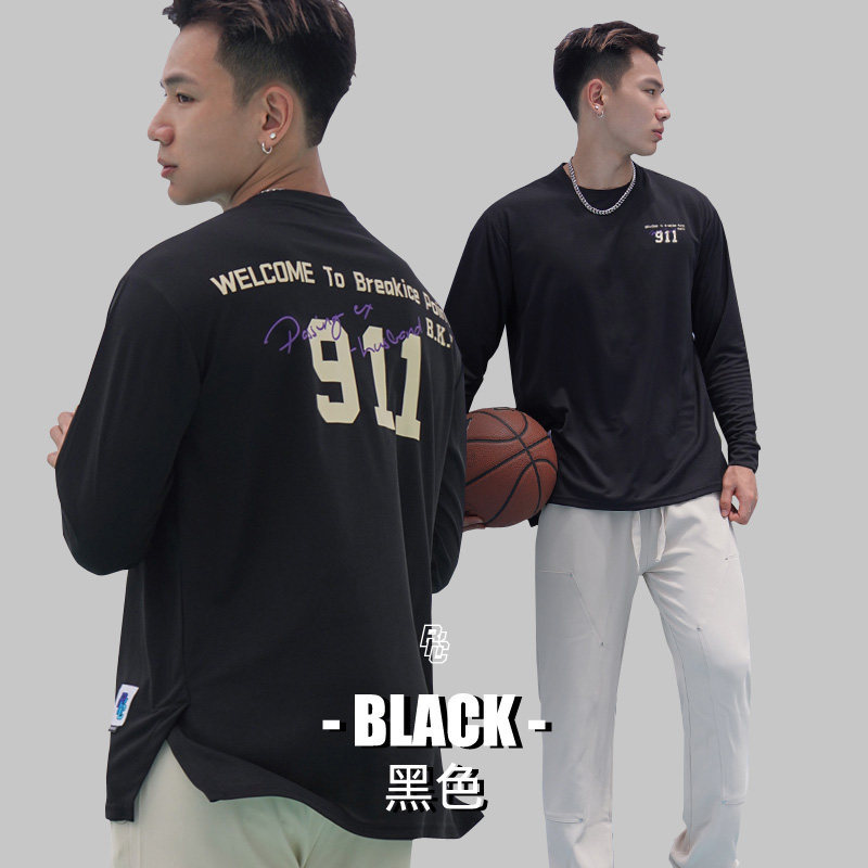 BKI 「911」美長袖投籃服 速乾吸汗 圓領訓練服 跑步訓練服 休閒運動 透氣寬鬆