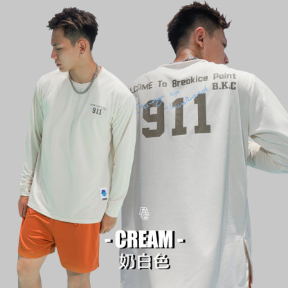 BKI 「911」美長袖投籃服 速乾吸汗 圓領訓練服 跑步訓練服 休閒運動 透氣寬鬆