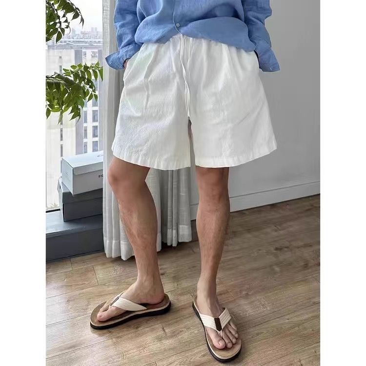 度假必備｜老錢風亞麻套裝 慵懶風長袖襯衫+鬆緊腰亞麻短褲