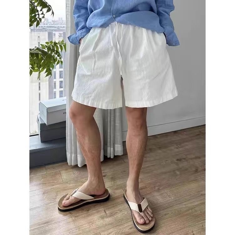 度假必備｜老錢風亞麻套裝 慵懶風長袖襯衫+鬆緊腰亞麻短褲
