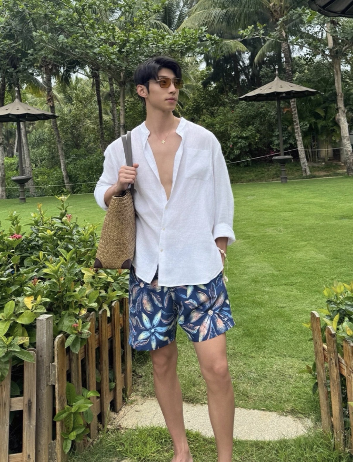 度假必備｜老錢風亞麻套裝 慵懶風長袖襯衫+鬆緊腰亞麻短褲