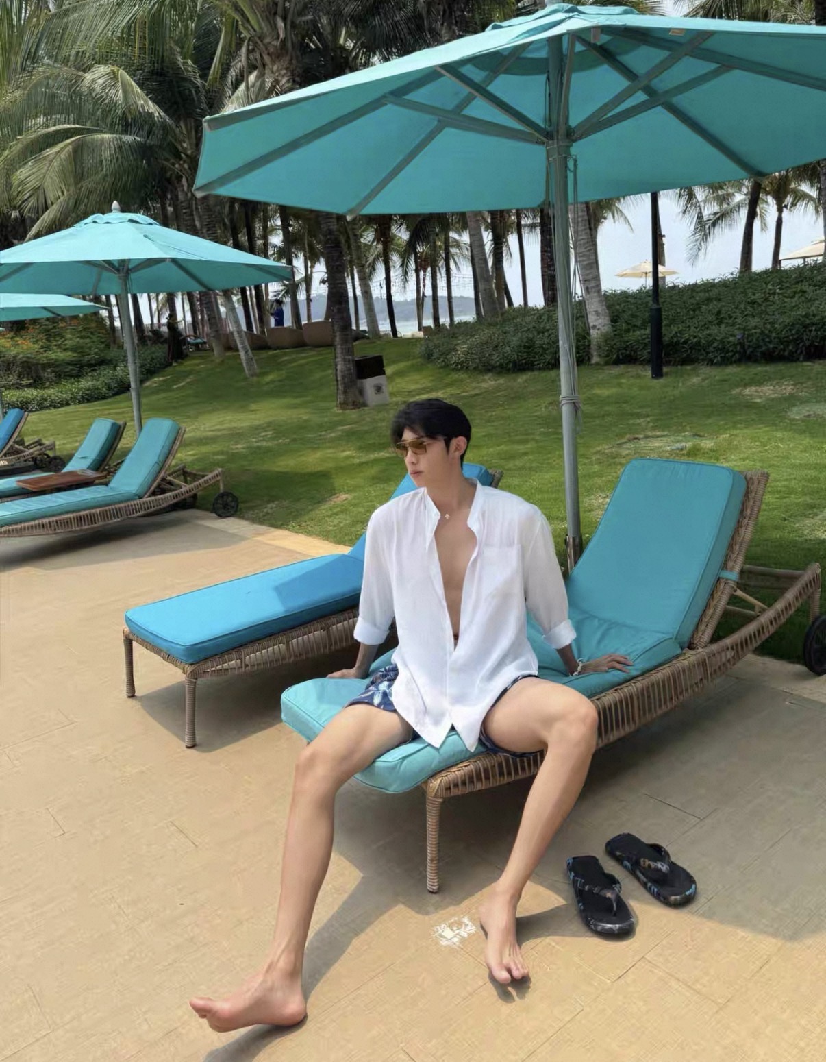 度假必備｜老錢風亞麻套裝 慵懶風長袖襯衫+鬆緊腰亞麻短褲