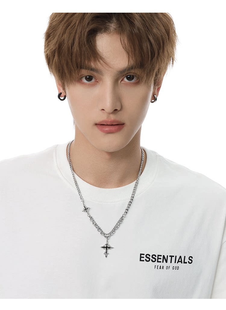 HT 男士項鍊 星芒十字架 重磅復古風｜長50+5公分