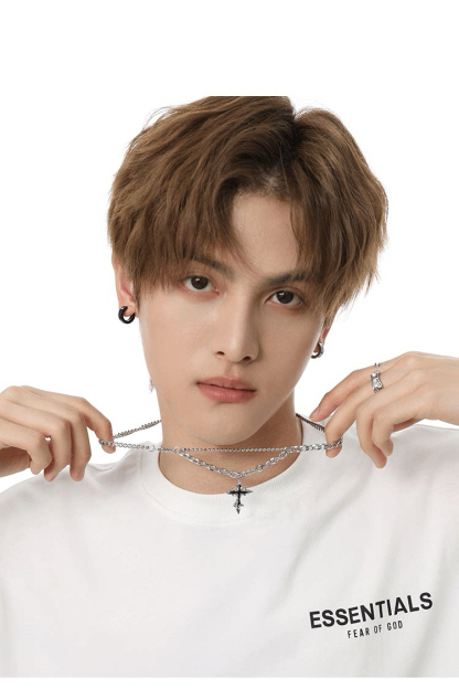 HT 男士項鍊 星芒十字架 重磅復古風｜長50+5公分