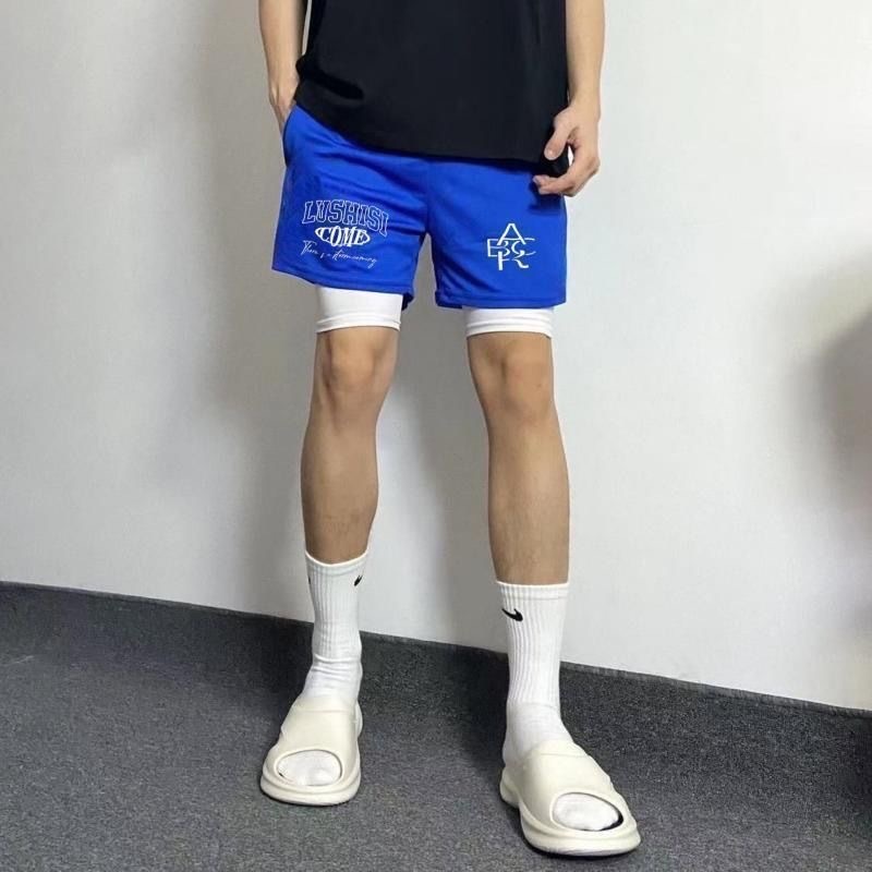 HT美式運動短褲 鬆緊腰帶 寬鬆透氣速乾 四分短褲「海王星」