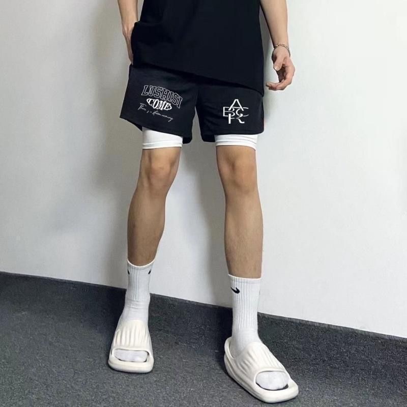 HT美式運動短褲 鬆緊腰帶 寬鬆透氣速乾 四分短褲「海王星」