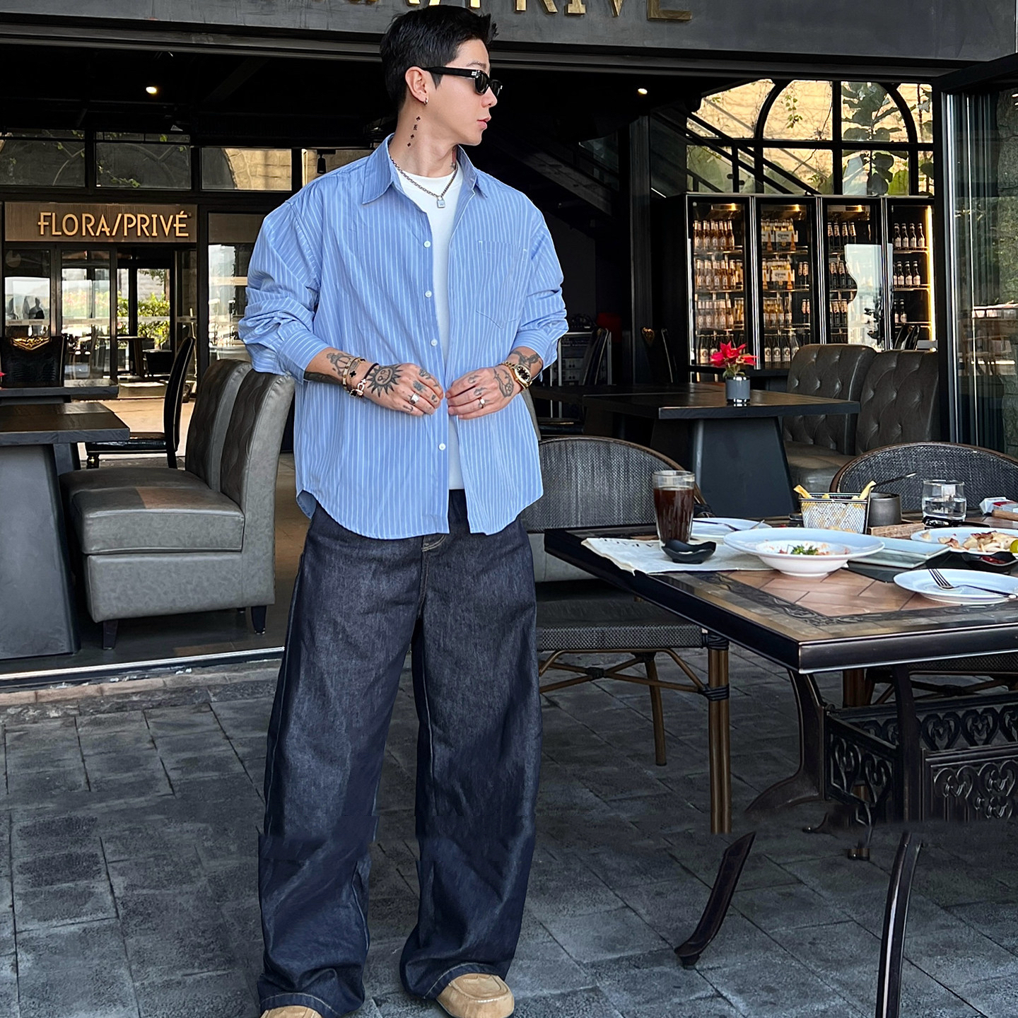 韓版襯衫 條紋男士襯衫 輕薄外套 春秋款｜休閒寬鬆輕商務