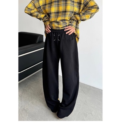 美式長褲 純棉彎刀剪裁 寬鬆親膚 運動休閒