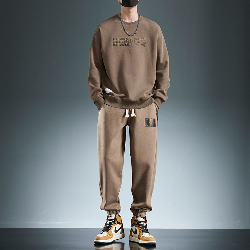 省心套裝 純棉套頭衛衣+鬆緊休閒運動長褲 親膚舒適 顯瘦遮肉顯腿長