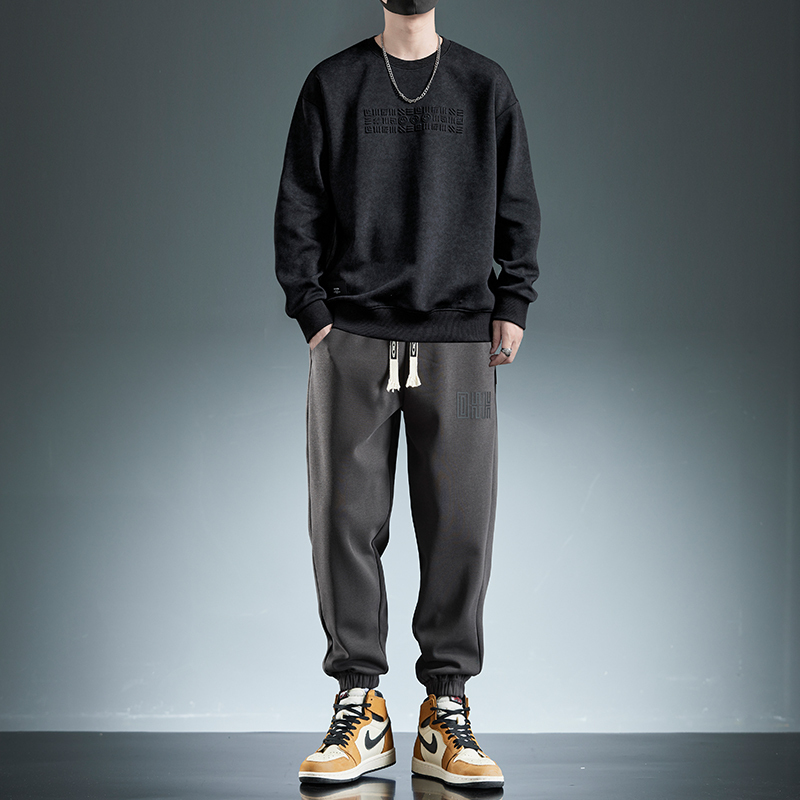 省心套裝 純棉套頭衛衣+鬆緊休閒運動長褲 親膚舒適 顯瘦遮肉顯腿長