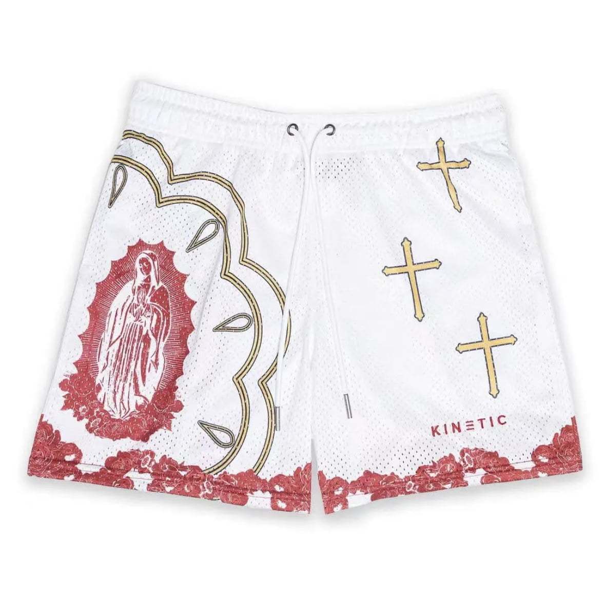 KINE美式四分短褲 潮流刺繡 速乾透氣 健身運動短褲