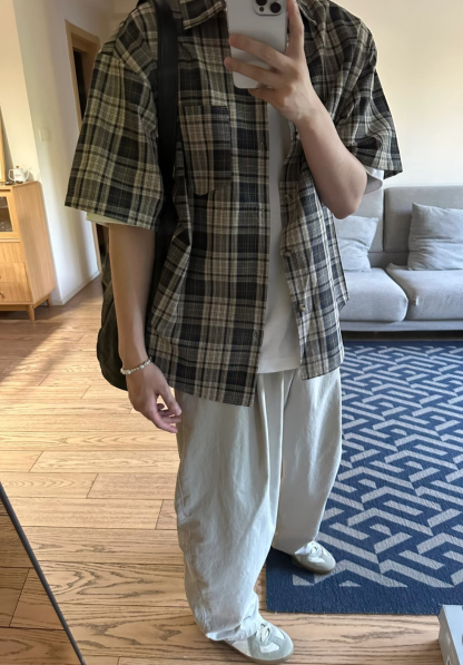 HT 涼感打褶彎刀長褲 寬鬆直筒設計 遮肉顯瘦百搭