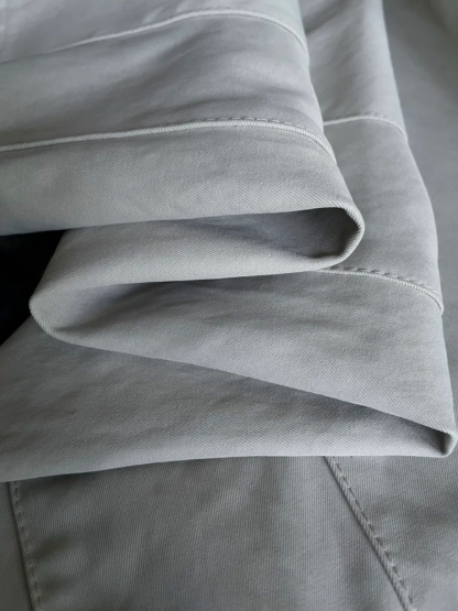 HT 涼感打褶彎刀長褲 寬鬆直筒設計 遮肉顯瘦百搭