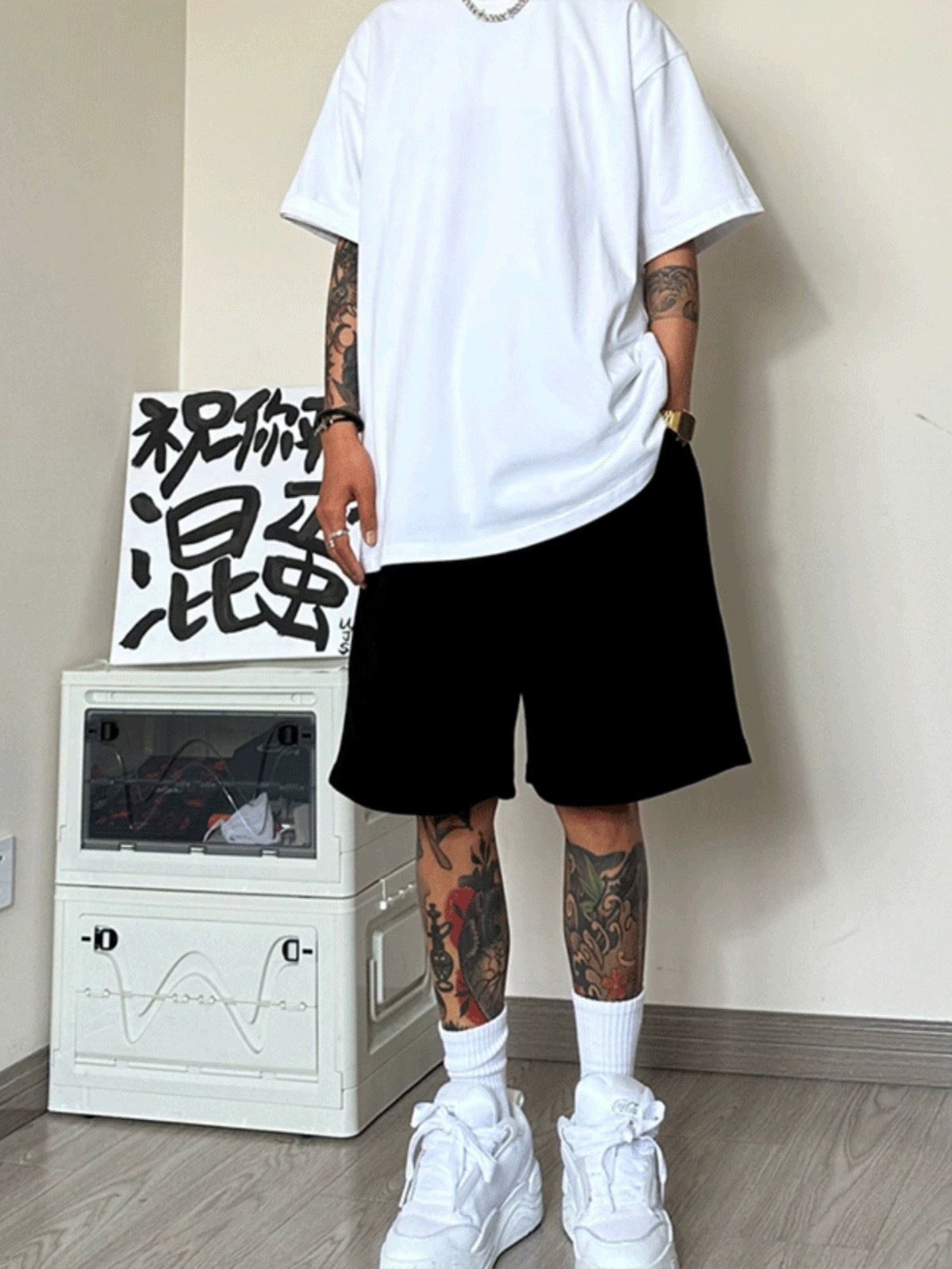 MAN 四分美式短褲 純棉 籃球運動褲 休閒褲 寬鬆透氣百搭