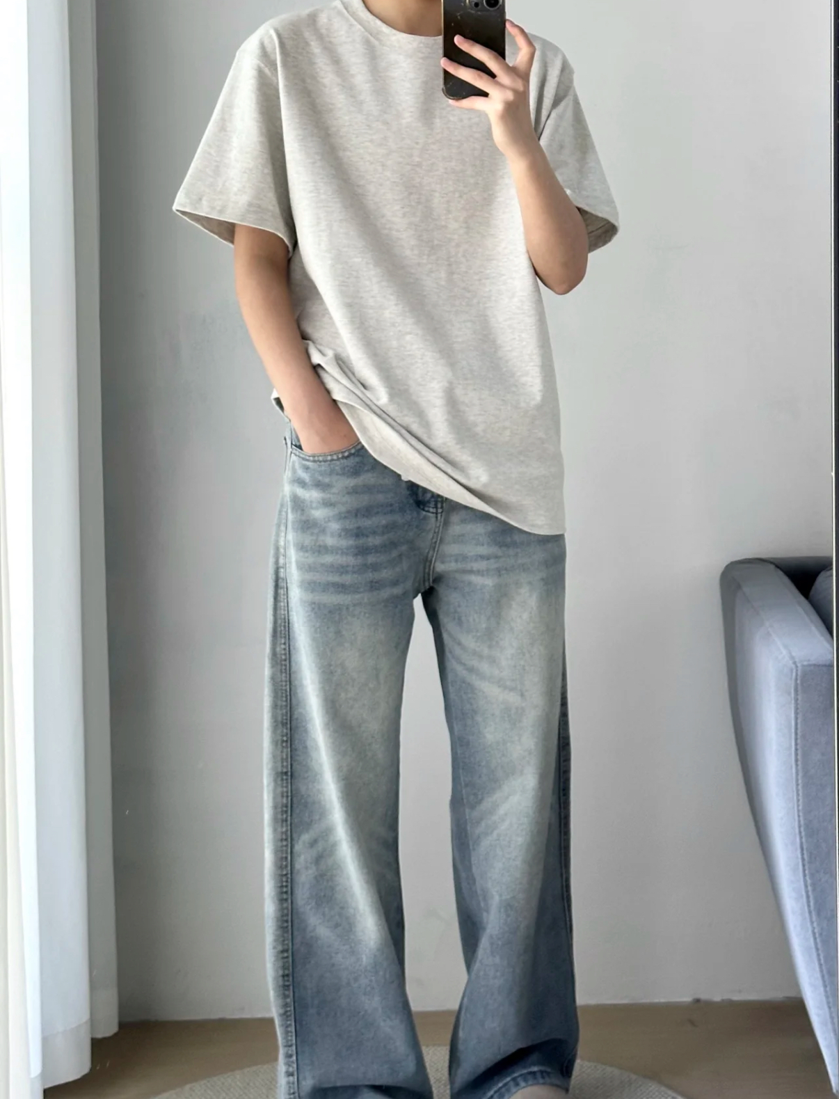 Cleanfit 純色純棉T恤+日系慵懶風長褲 寬鬆休閒