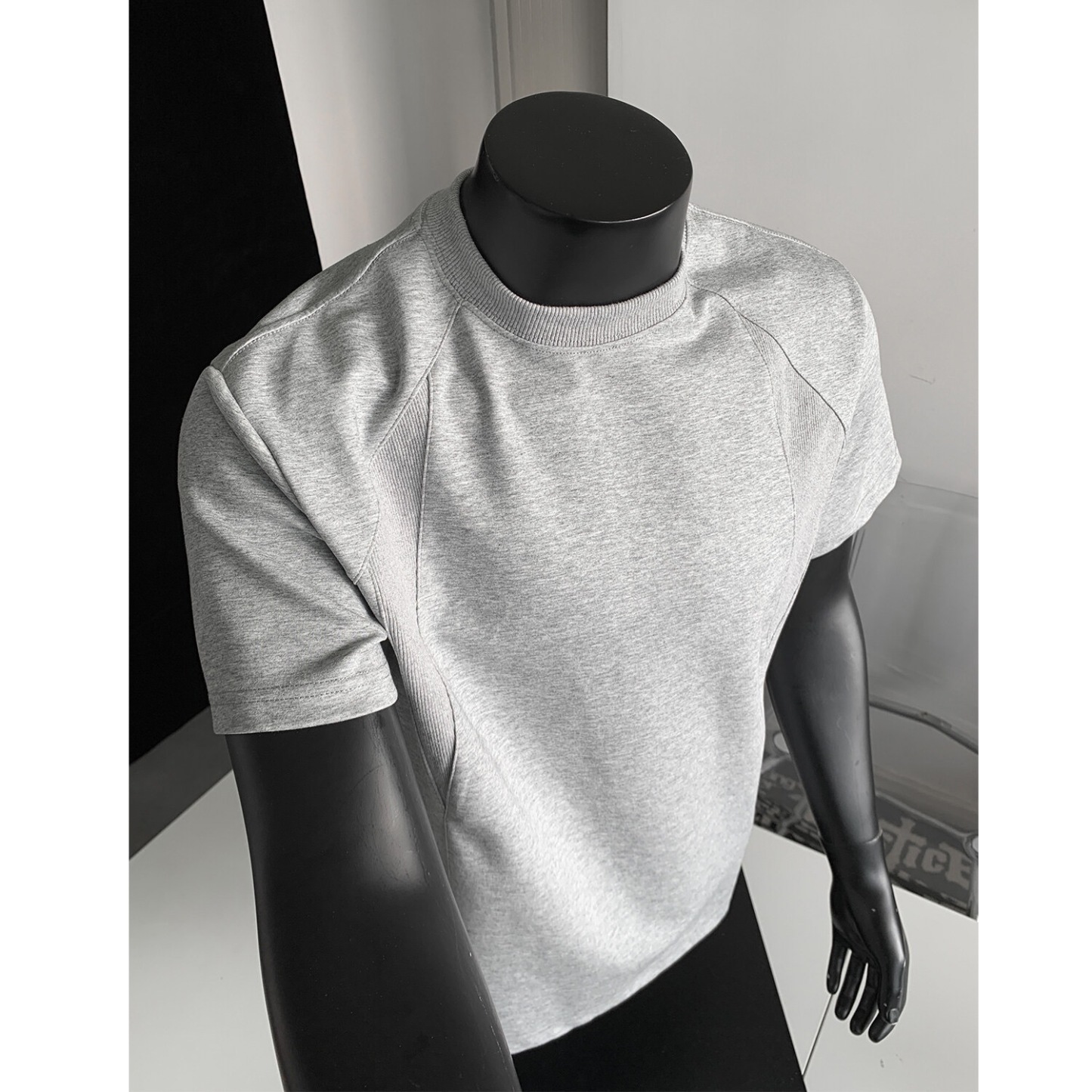 美式素面TEE 正肩小領螺紋TEE 純棉寬鬆