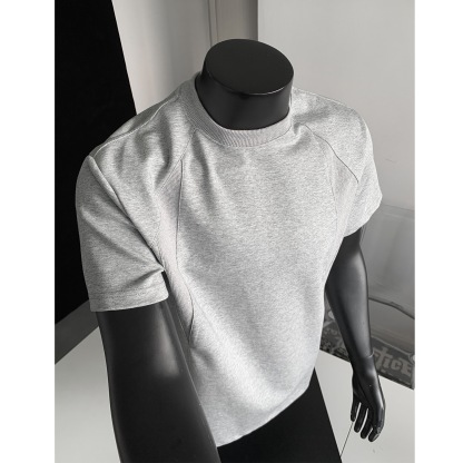 美式素面TEE 正肩小領螺紋TEE 純棉寬鬆