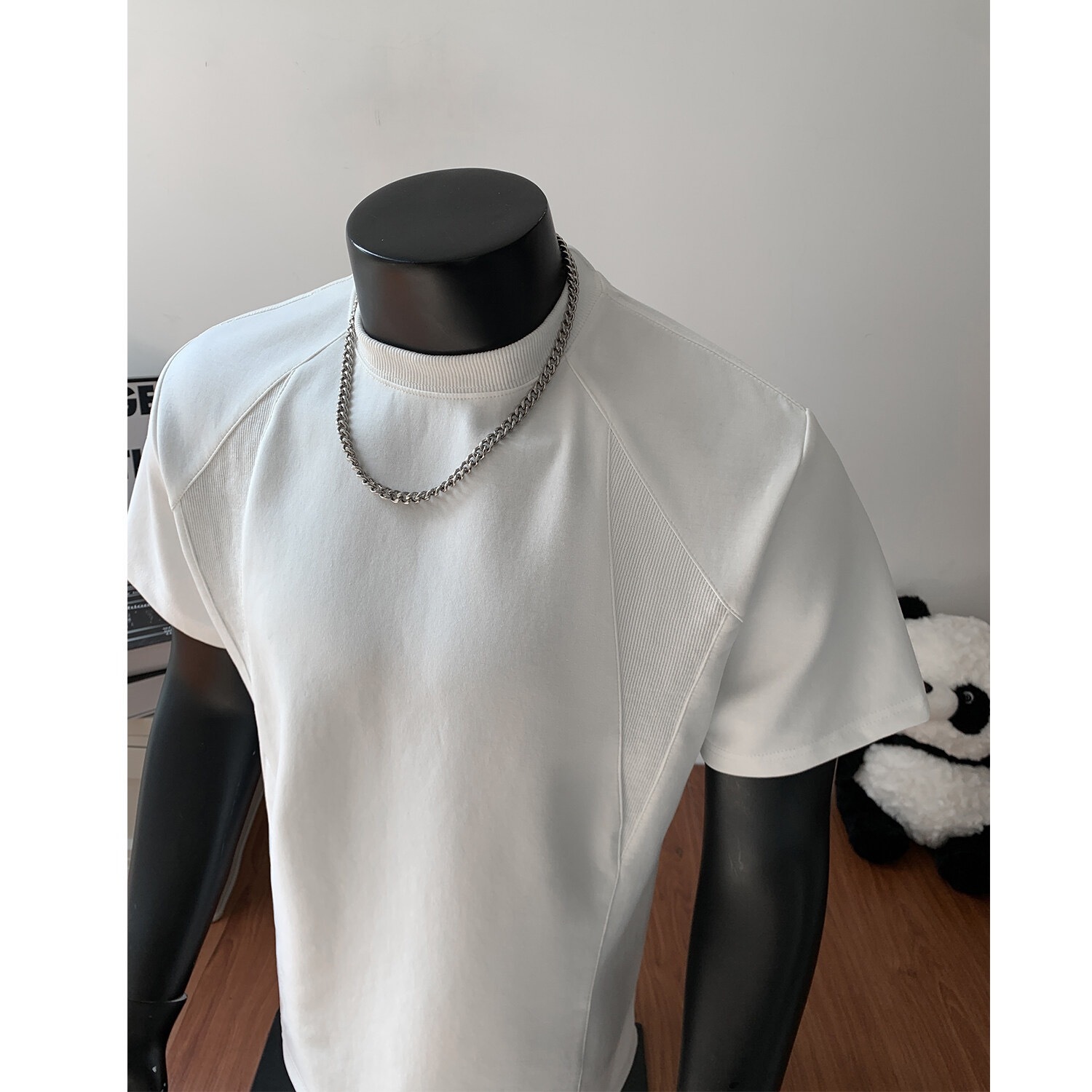 美式素面TEE 正肩小領螺紋TEE 純棉寬鬆