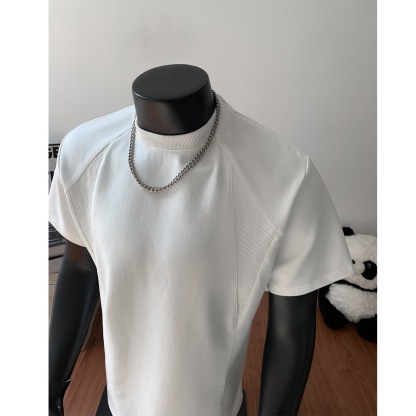 美式素面TEE 正肩小領螺紋TEE 純棉寬鬆