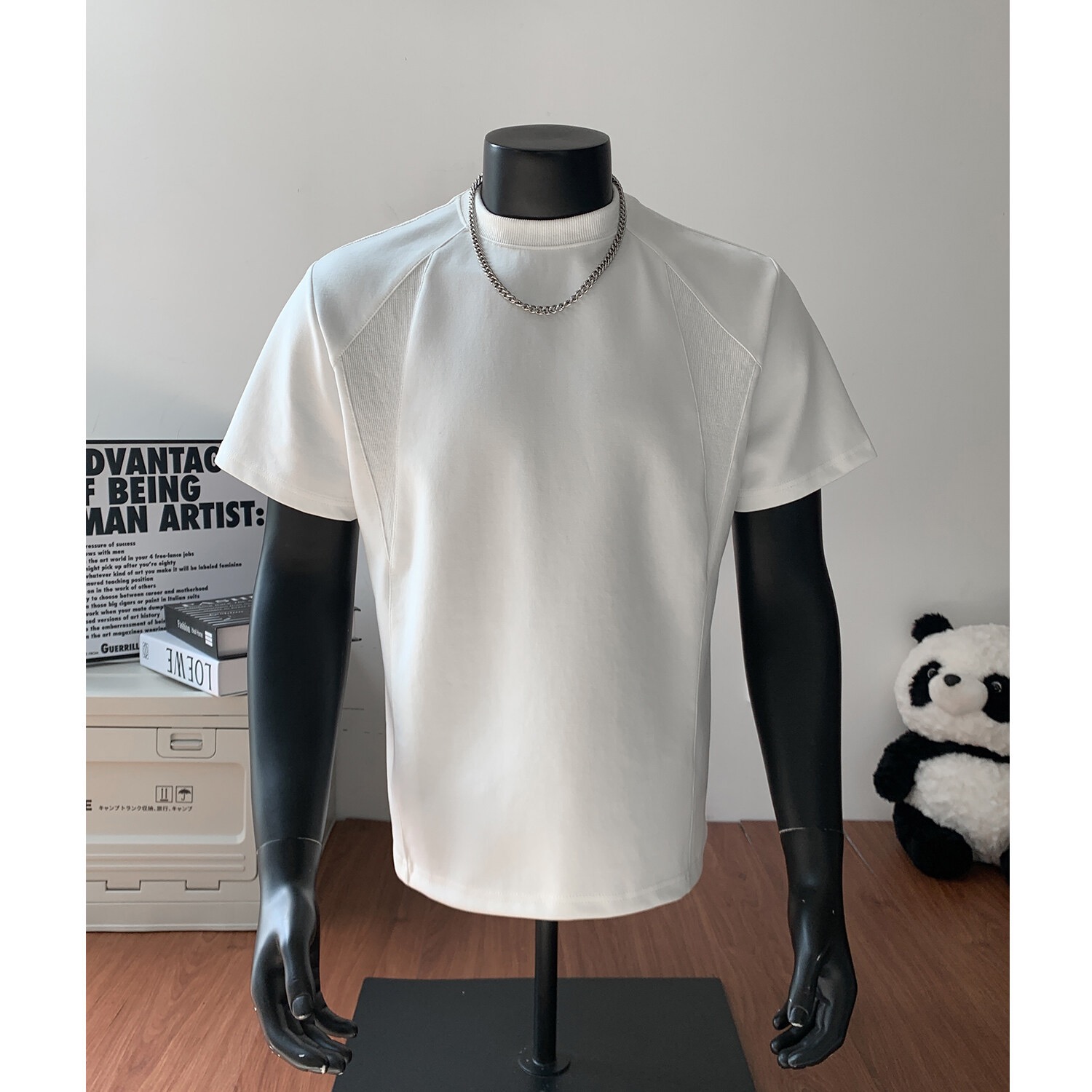 美式素面TEE 正肩小領螺紋TEE 純棉寬鬆