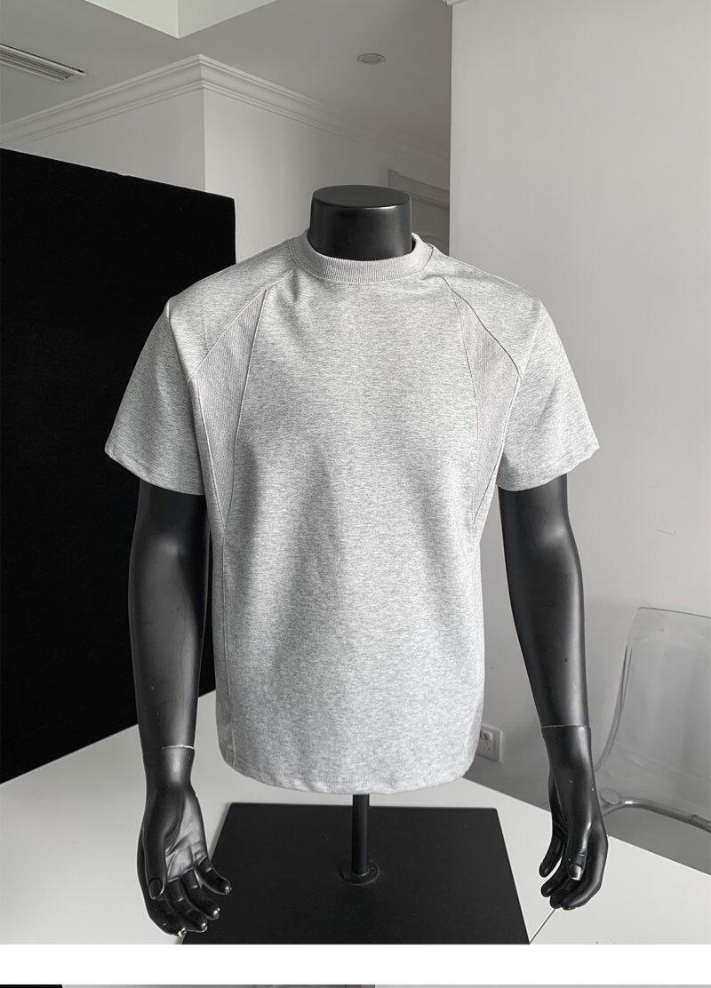 美式素面TEE 正肩小領螺紋TEE 純棉寬鬆