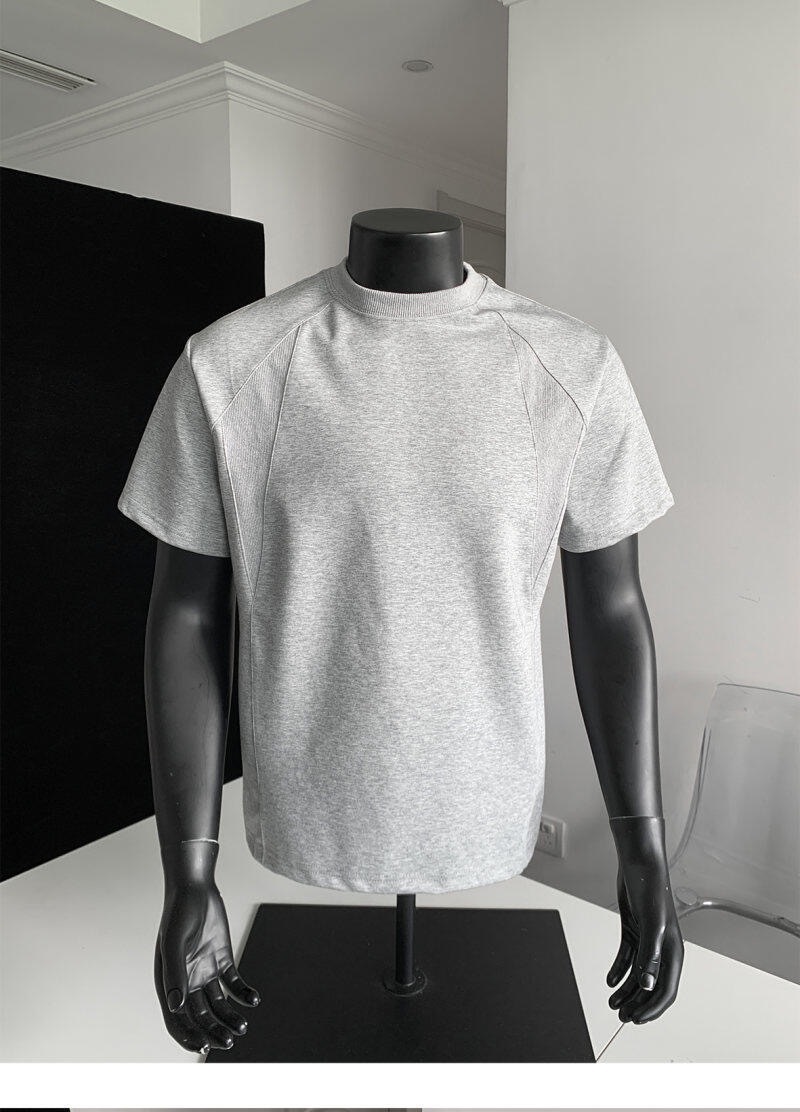 美式素面TEE 正肩小領螺紋TEE 純棉寬鬆