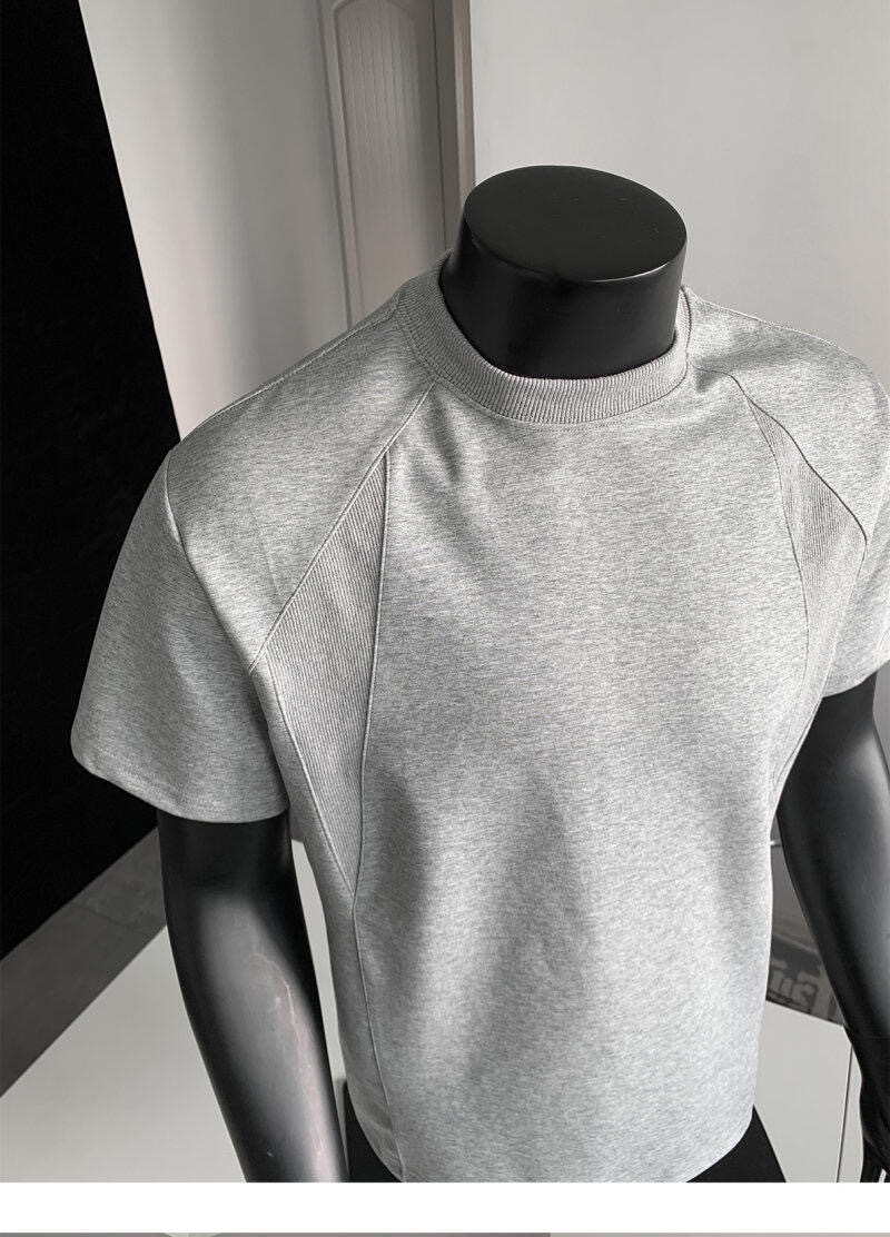 美式素面TEE 正肩小領螺紋TEE 純棉寬鬆