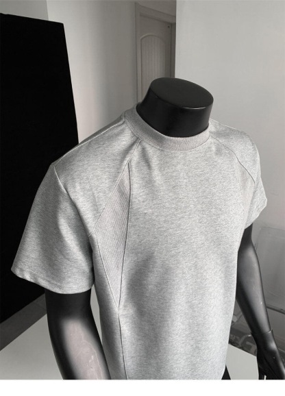 美式素面TEE 正肩小領螺紋TEE 純棉寬鬆