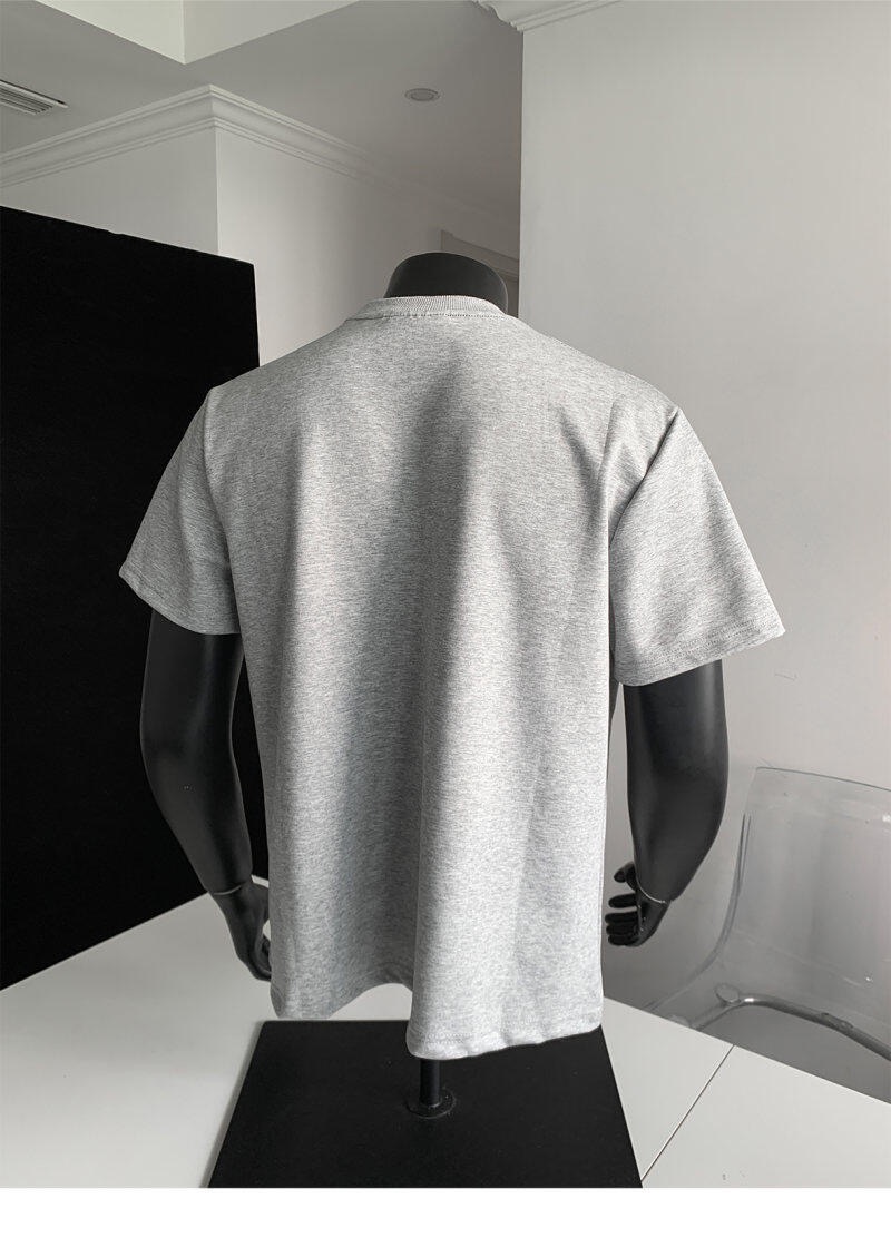 美式素面TEE 正肩小領螺紋TEE 純棉寬鬆