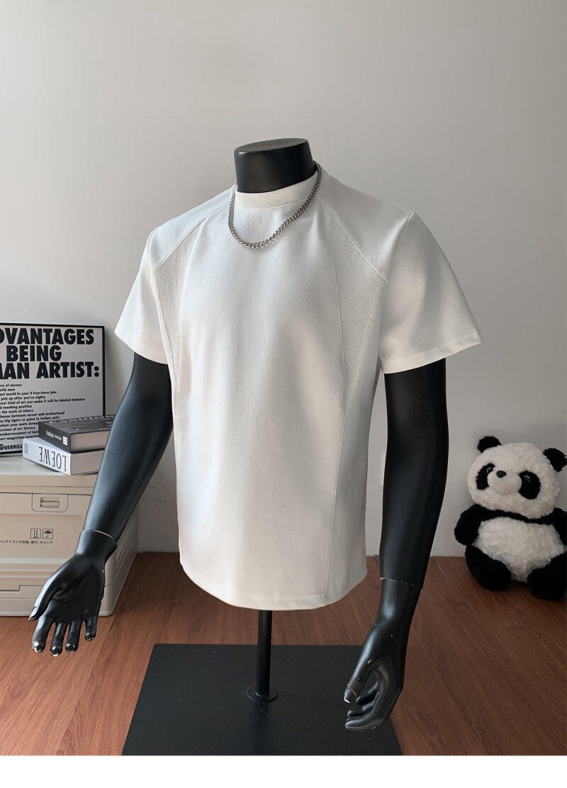 美式素面TEE 正肩小領螺紋TEE 純棉寬鬆