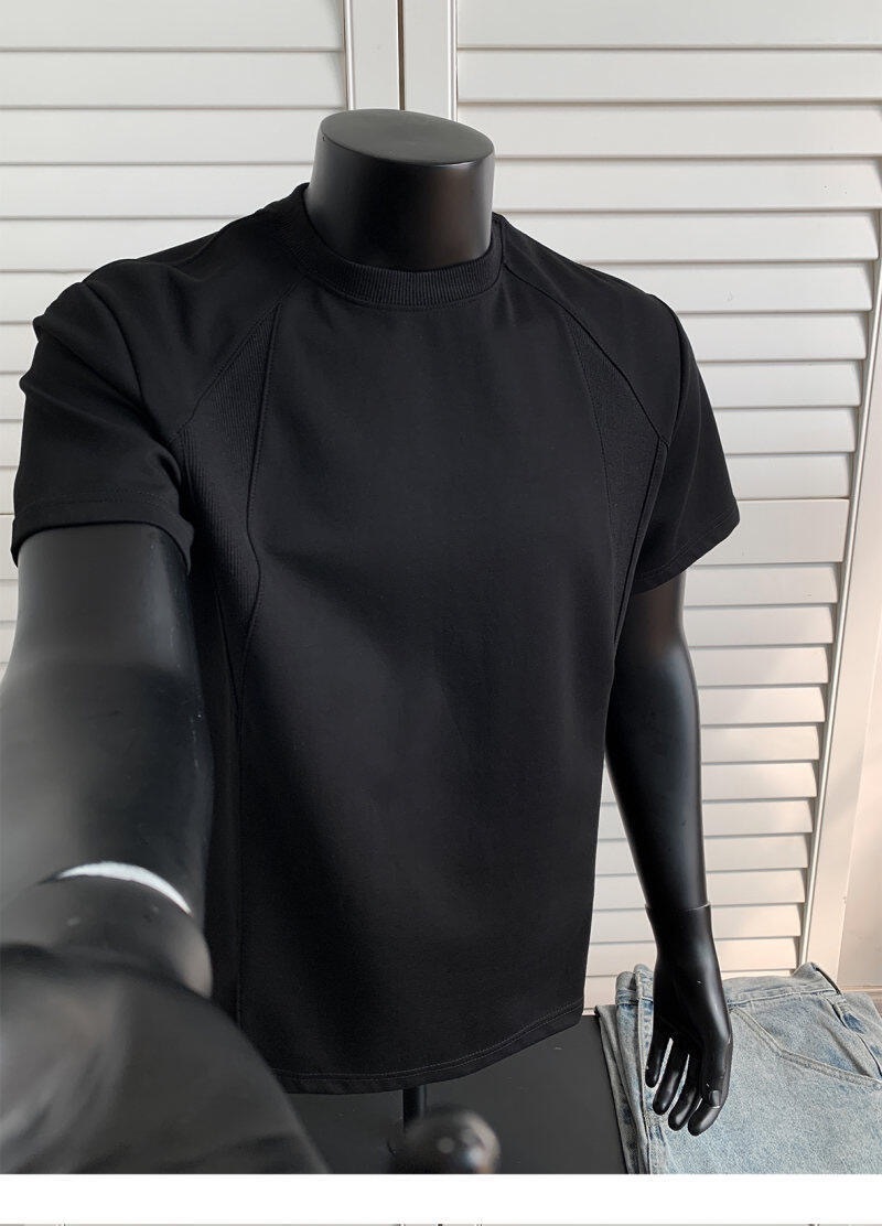 美式素面TEE 正肩小領螺紋TEE 純棉寬鬆