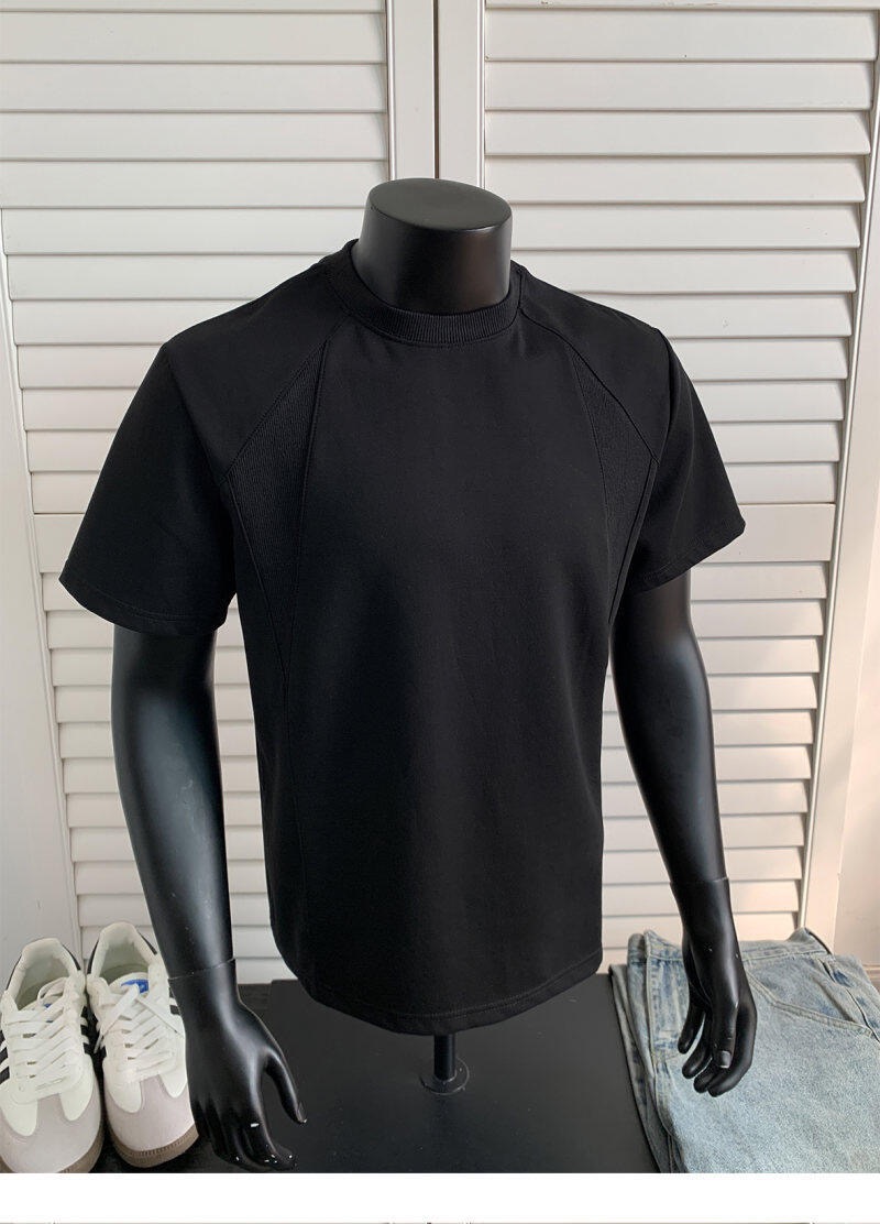 美式素面TEE 正肩小領螺紋TEE 純棉寬鬆