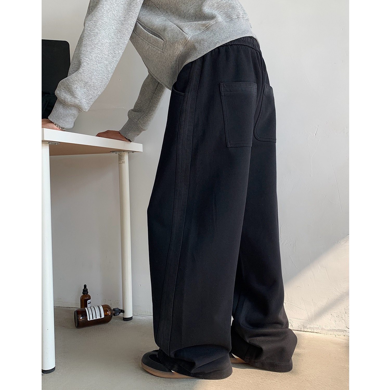 美式 扎染側織運動褲 彎刀版型 寬鬆純棉
