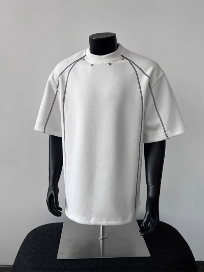 MAN 插肩袖設計 結構線 港風素面TEE 