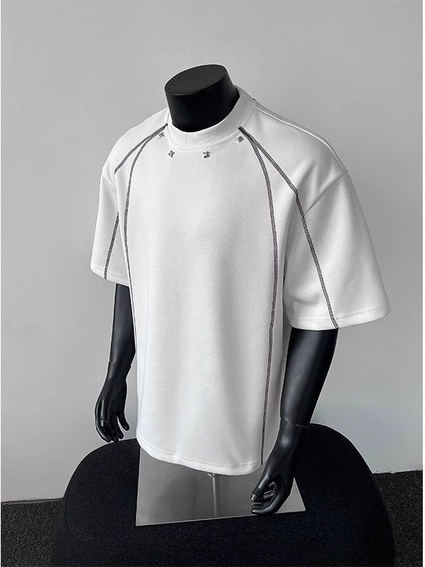 MAN 插肩袖設計 結構線 港風素面TEE 