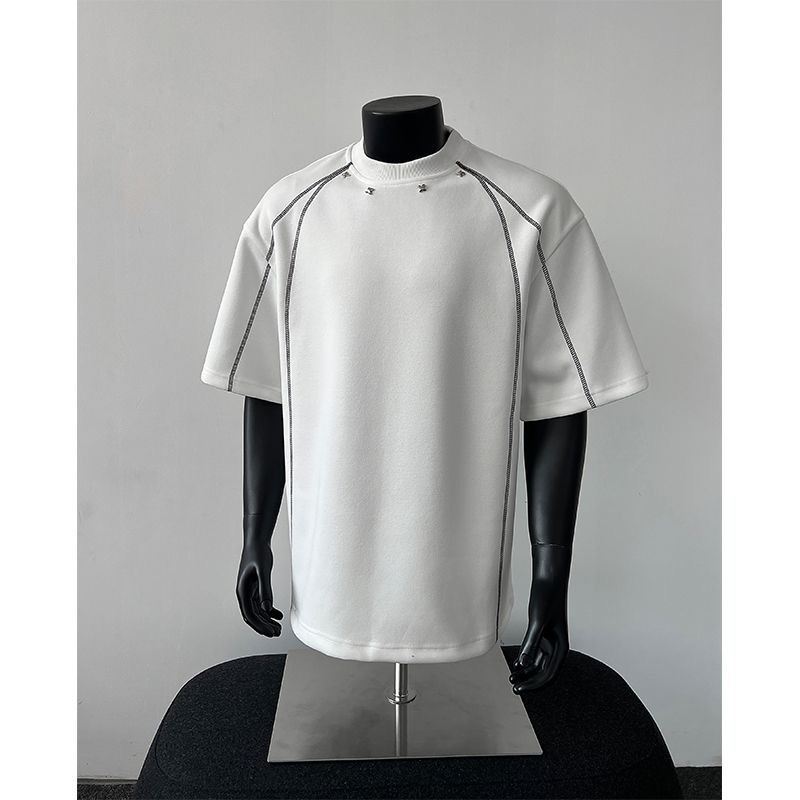 MAN 插肩袖設計 結構線 港風素面TEE 