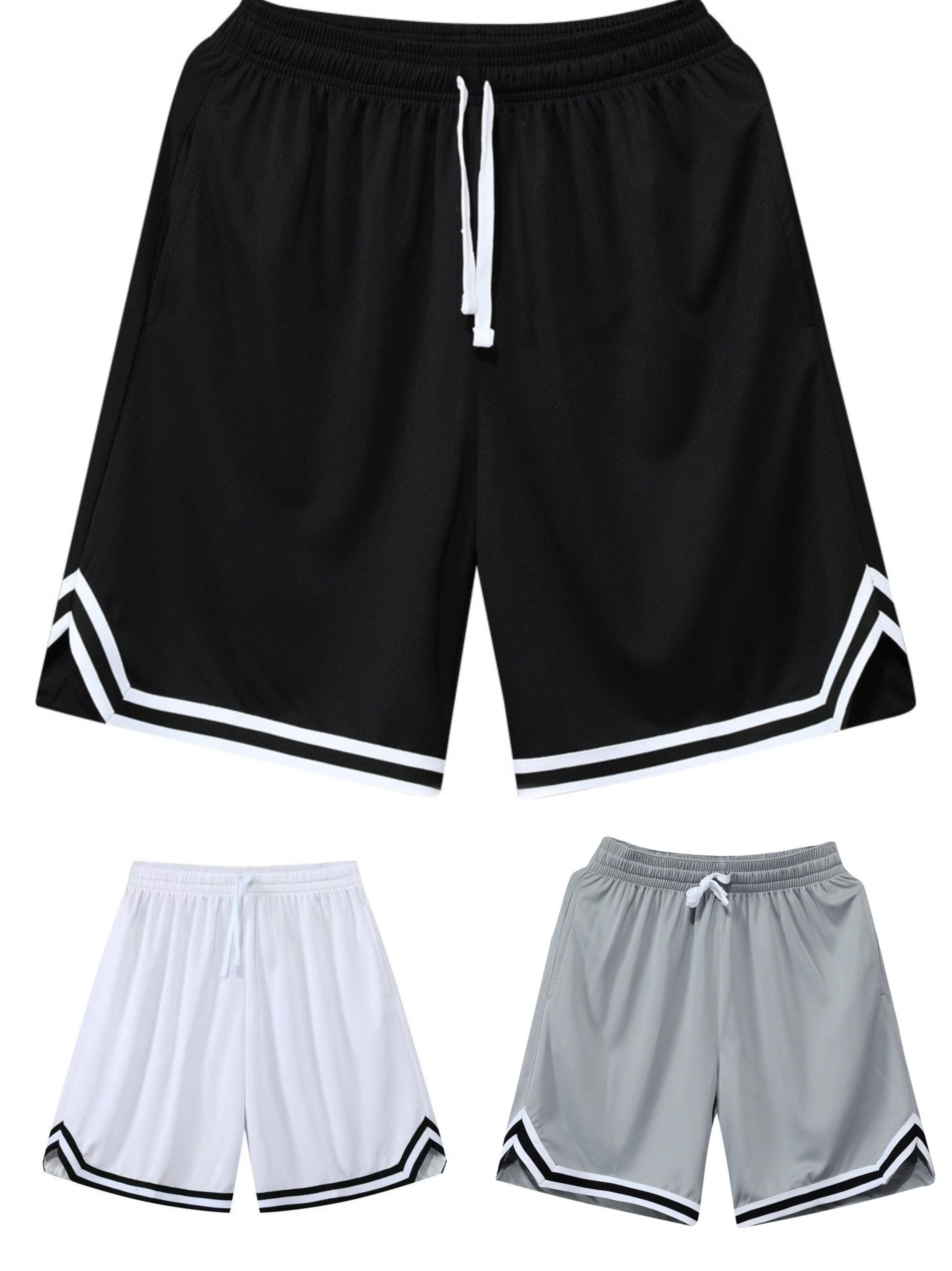 BKL 美式運動短褲 四分褲簡約 雙紋 速乾透氣 網眼面料｜3件899