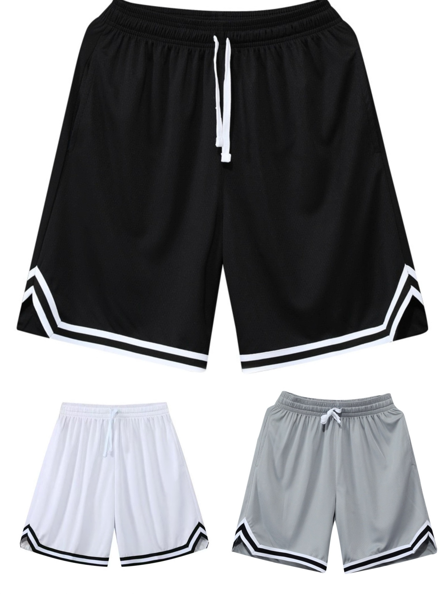 BKL 美式運動短褲 四分褲簡約 雙紋 速乾透氣 網眼面料｜3件899