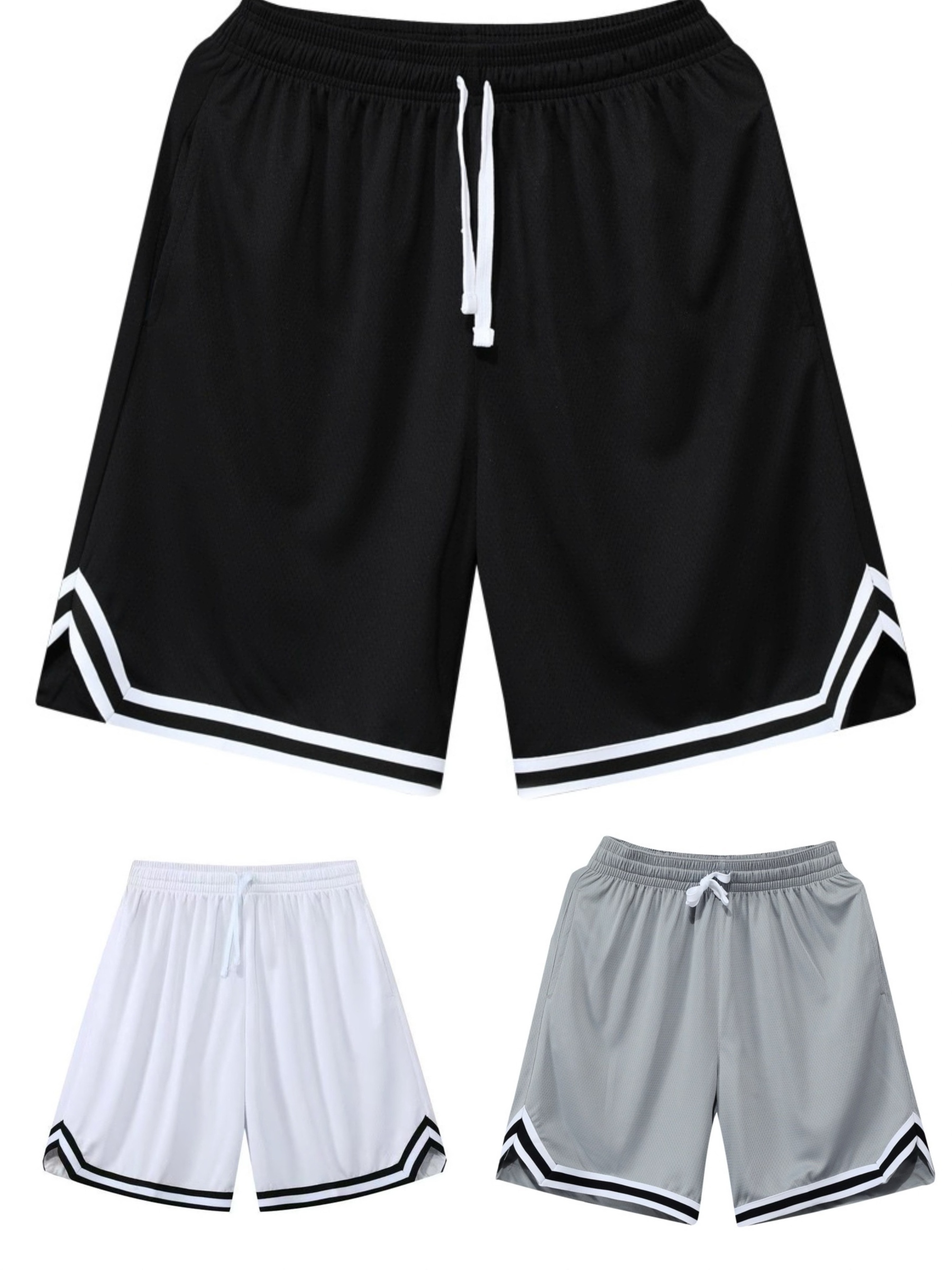 BKL 美式運動短褲 四分褲簡約 雙紋 速乾透氣 網眼面料｜3件899