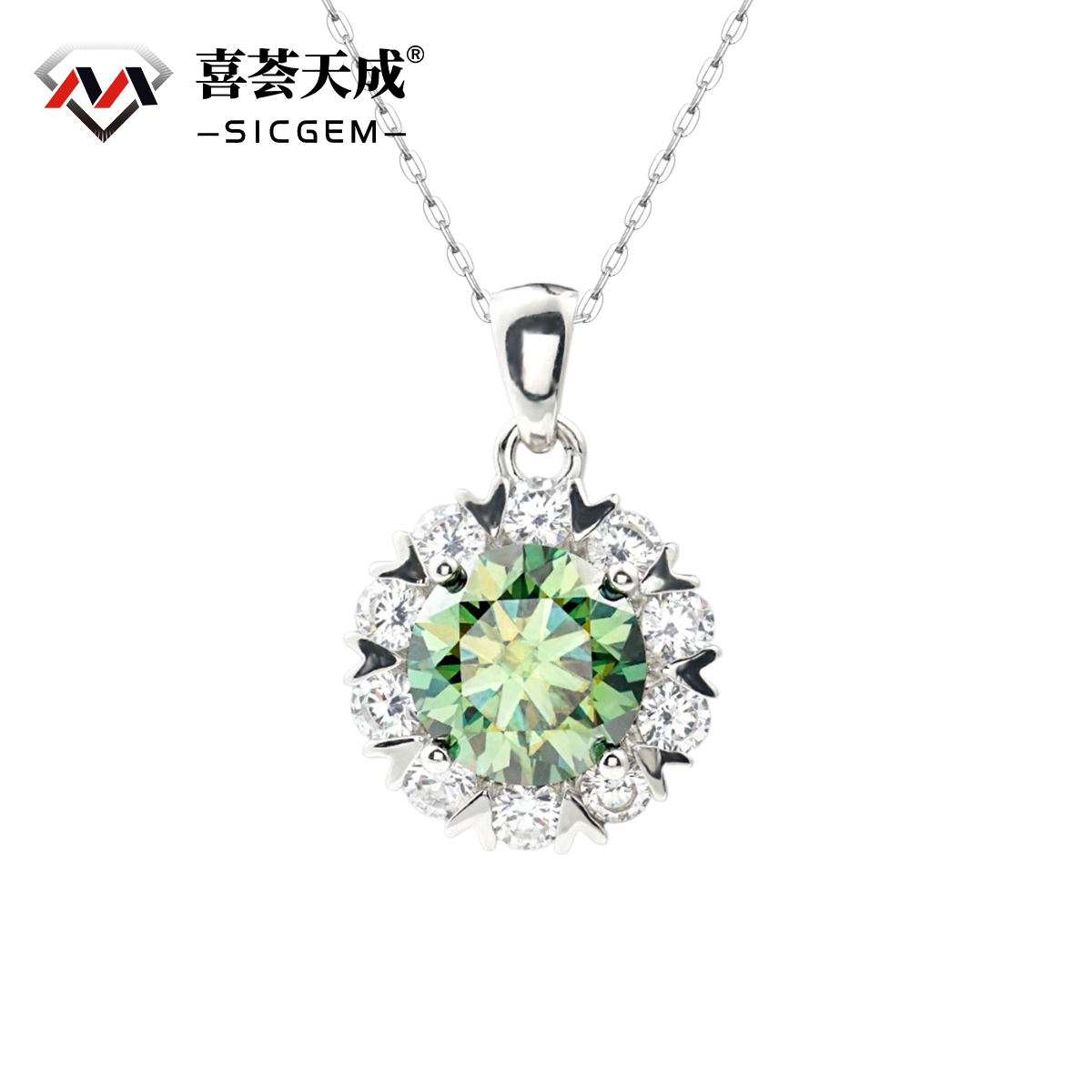 5ct Synthetic Moissanite Snowflake Pendant Necklace Chain S925