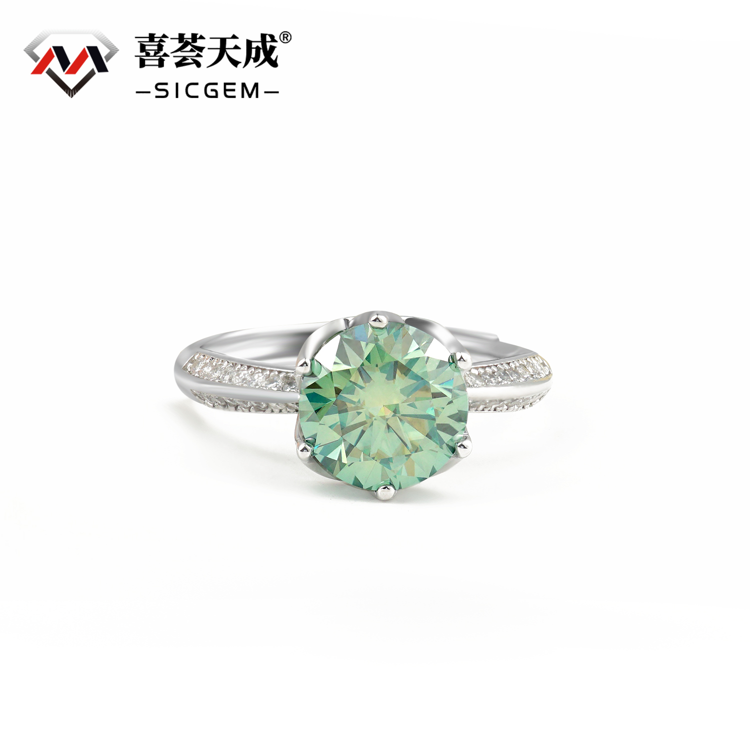 3ct Round Synthetic Moissanite Ring S925