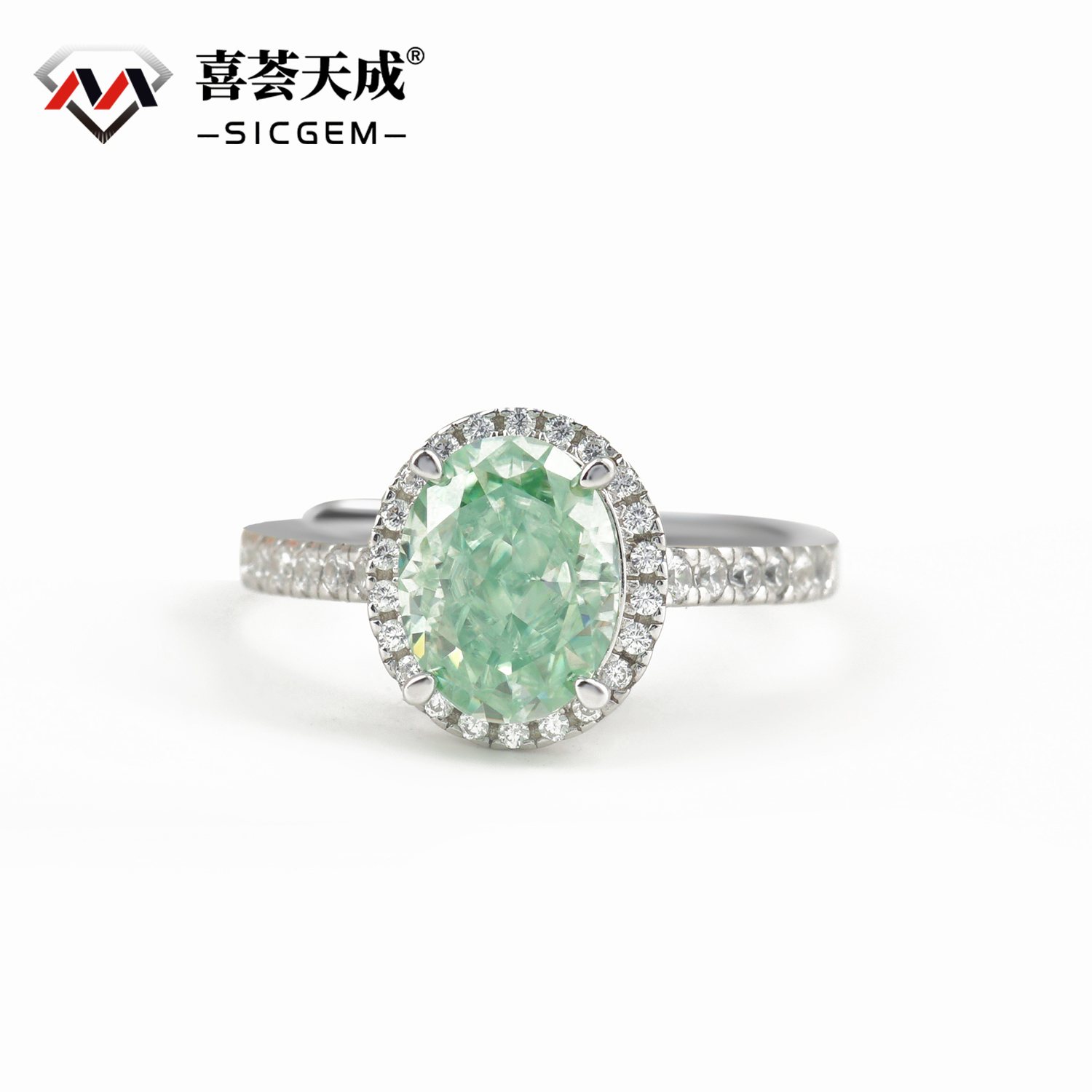 2ct Oval Synthetic Moissanite Refreshing Ring S925