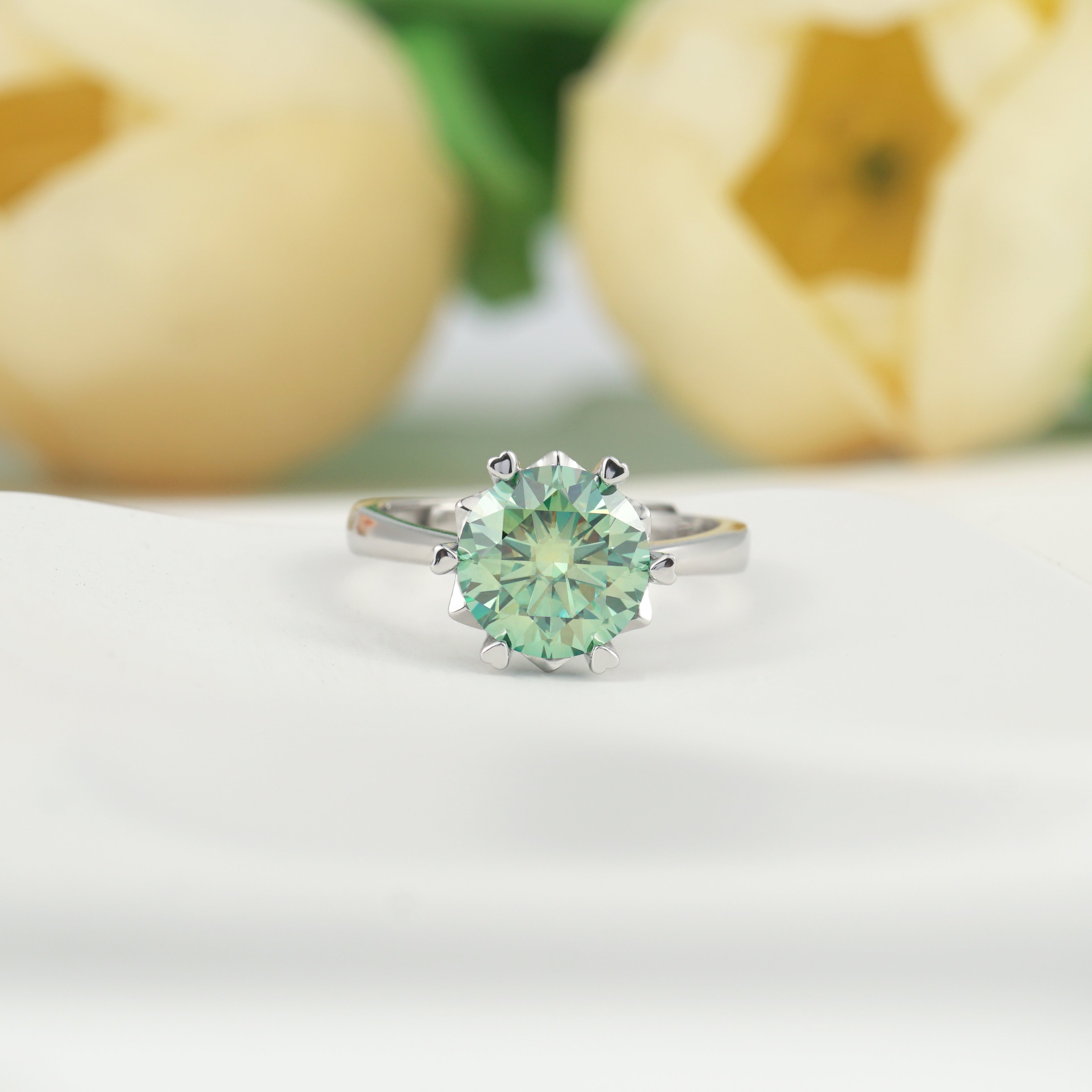 3ct Round Synthetic Moissanite Snow Ring S925