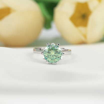 3ct Round Synthetic Moissanite Snow Ring S925