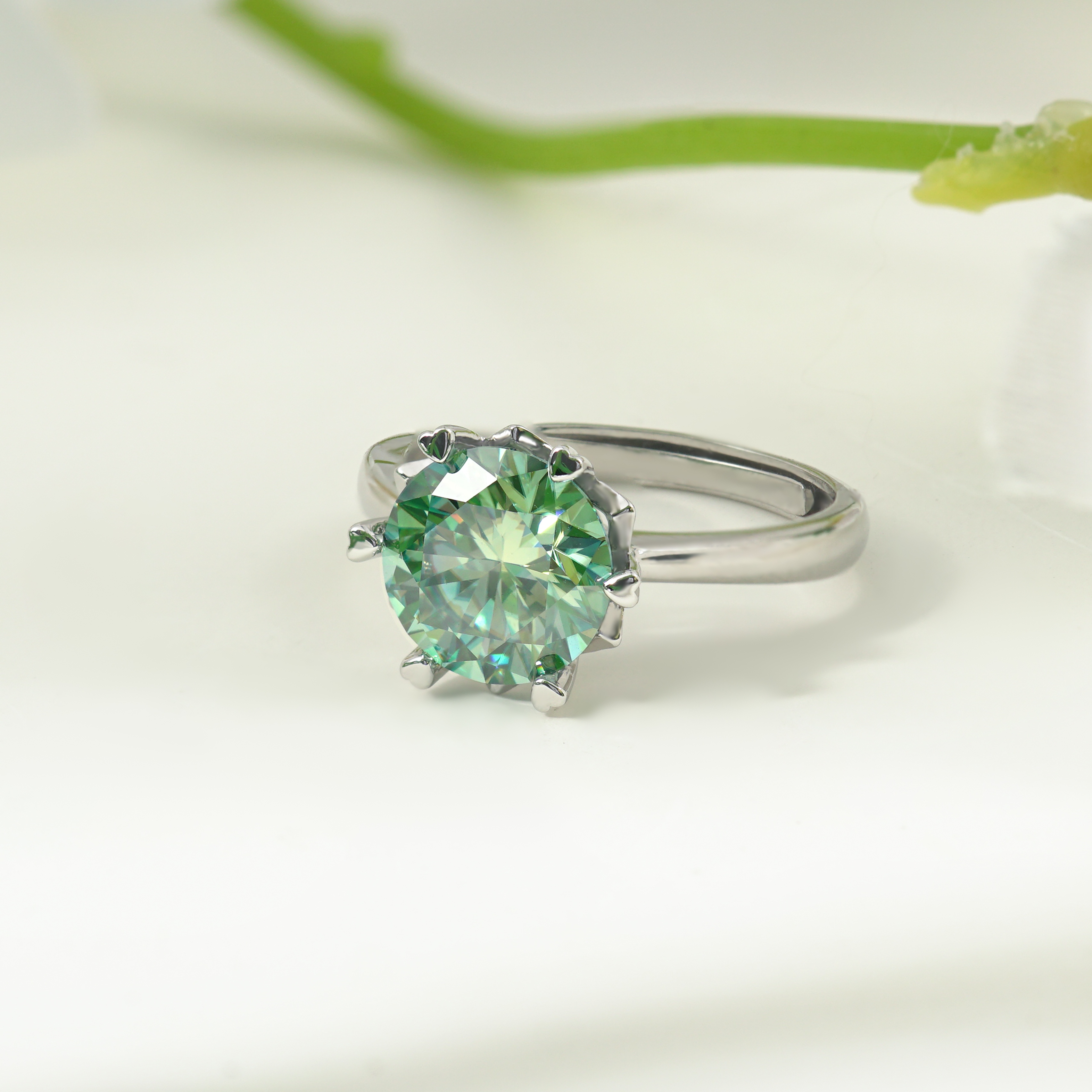 3ct Round Synthetic Moissanite Snow Ring S925