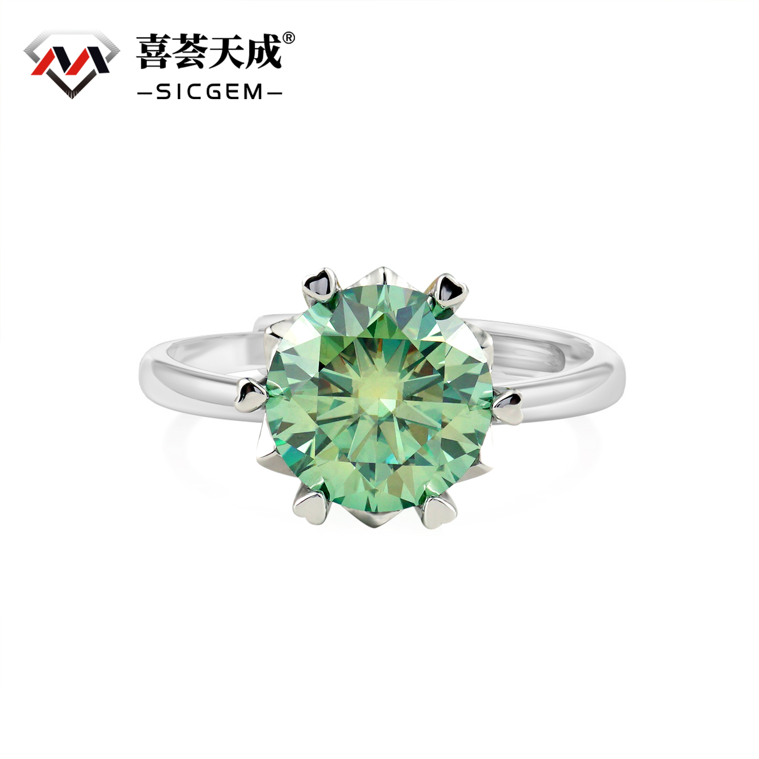 3ct Round Synthetic Moissanite Snow Ring S925