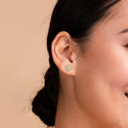 ICYCOIN Round Cluster Stud Earrings 925S & VVS Moissanite