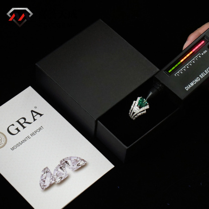 4ct Trillion Synthetic Moissanite Unique Ring In 925 Sterling Silver