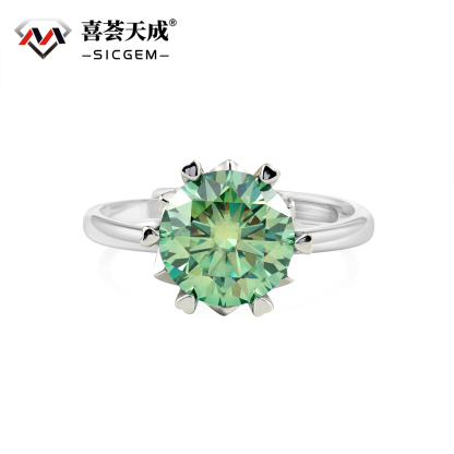 3ct Round Synthetic Moissanite Snow Ring S925