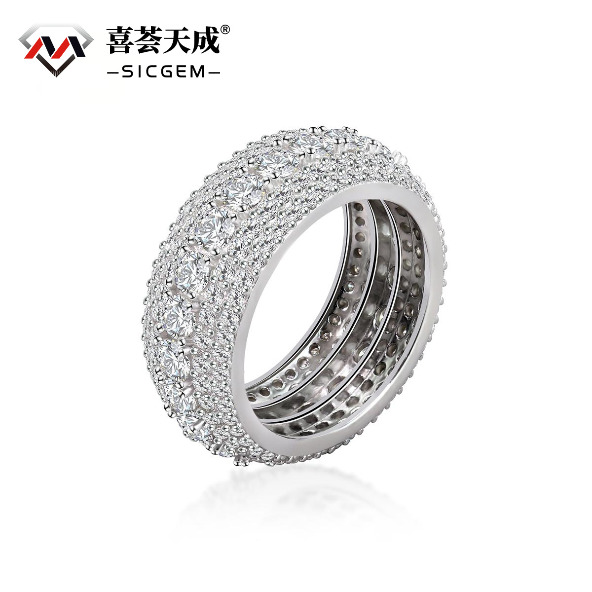 CZ Moissanite Diamond Ring White Gold